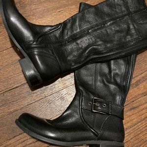 Leather riding boots
